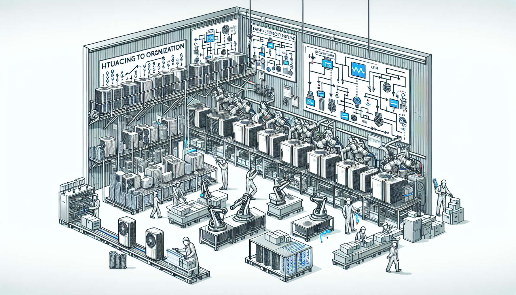 How to Sell a HVAC Company 3 Illustration of streamlined internal processes in an HVAC business